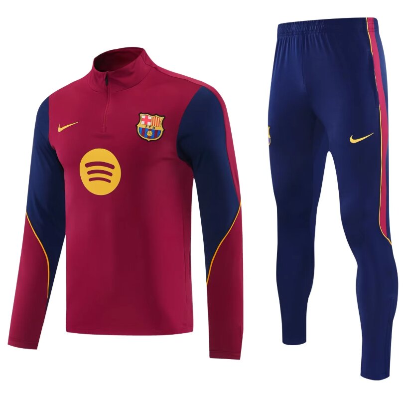 AAA Quality Barcelona 26/27 Tracksuit - Dark Red